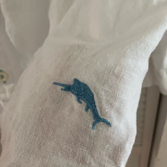 Tommy Bahama Relax White Linen Long Sleeve Button Down - Picture 2 of 10